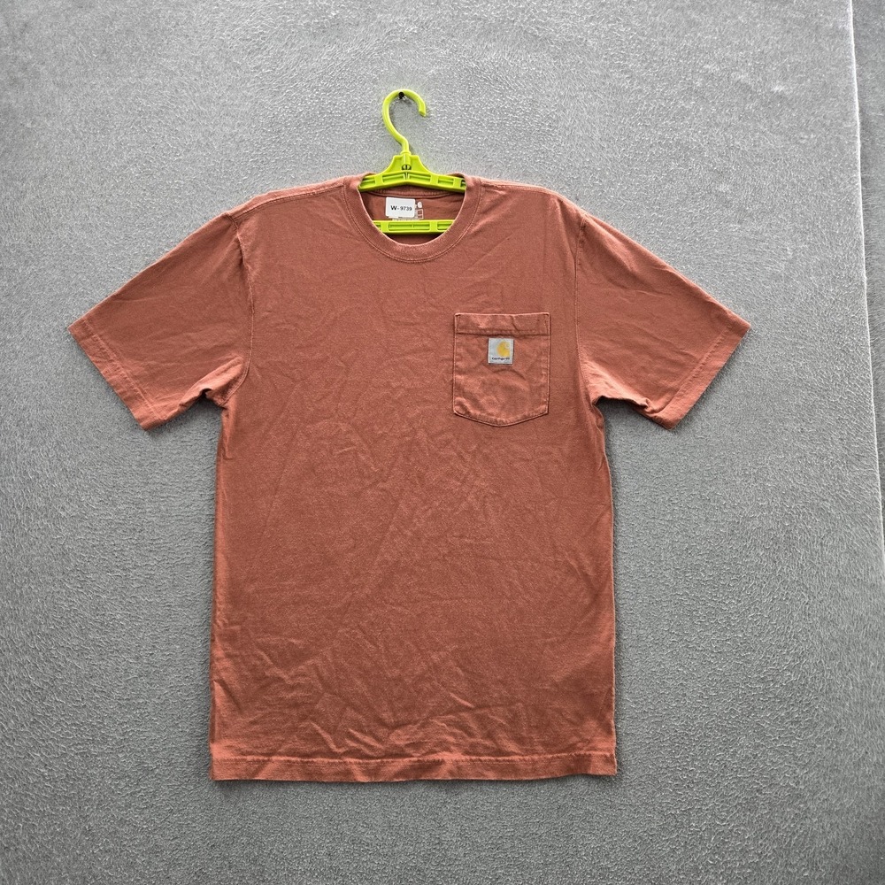 Carhartt Men Shirt S Rust K87 Logo Loose Short Sleeve